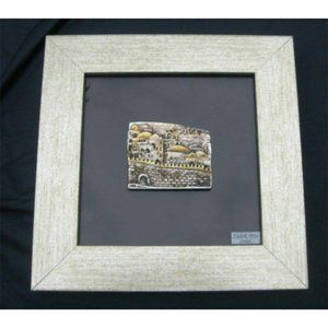 Zadok Arts LTD Framed Sterling Silver Icon Wall Hanging of Jerusalem